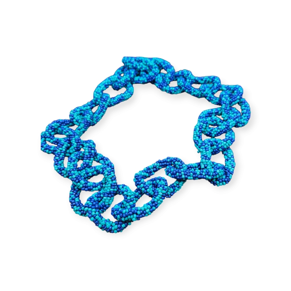 Seed Bead Paper Clip Necklace
